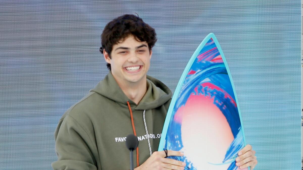 Noah Centineo, who picked up the award for Choice Comedy Movie Actor for his role in The Perfect Date, made an inspiring speech condemning bullying and encouraging youngsters not to let anything come in the way of their dreams. AP