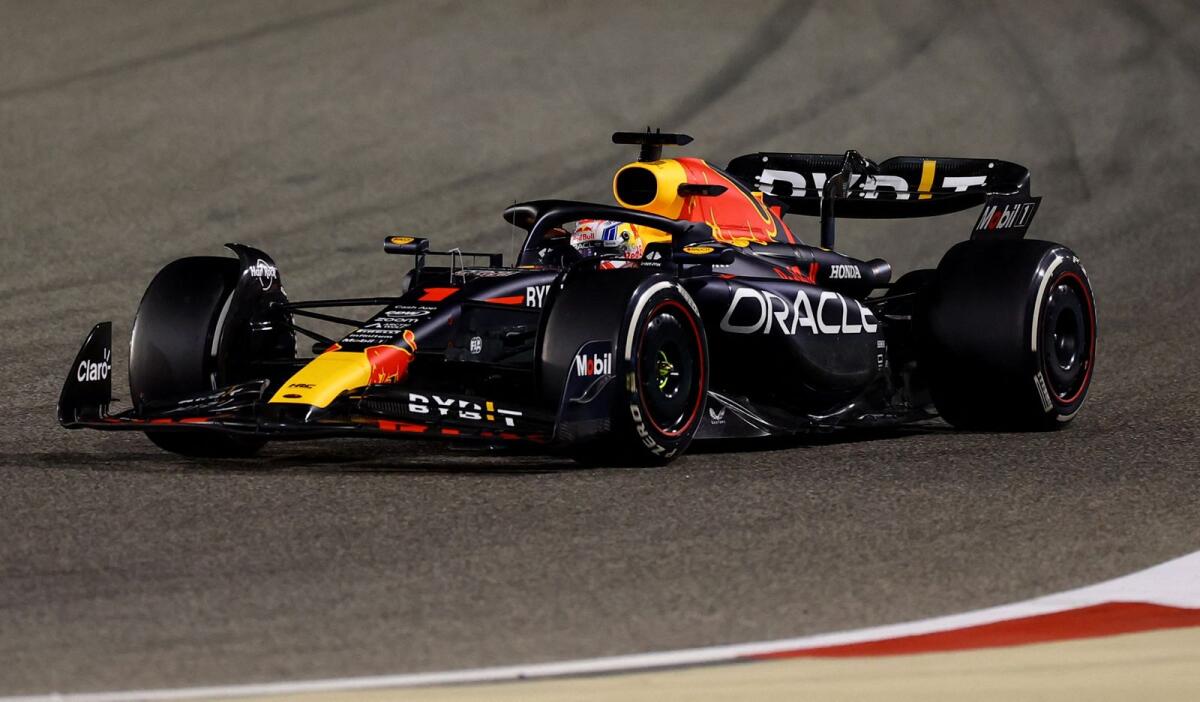 Red Bull's Max Verstappen registered his first win at the Bahrain Grand Prix. — Reuters