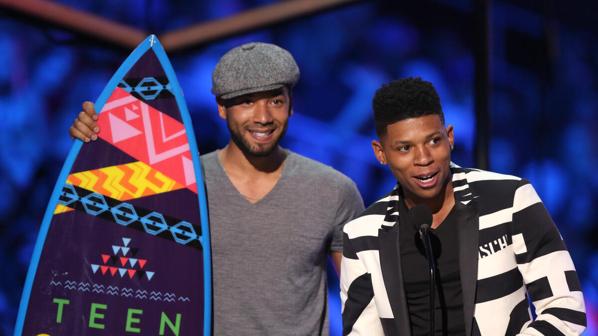 Jussie Smollett and Bryshere Y. Gray accept the TV: Breakout Show award for Empire