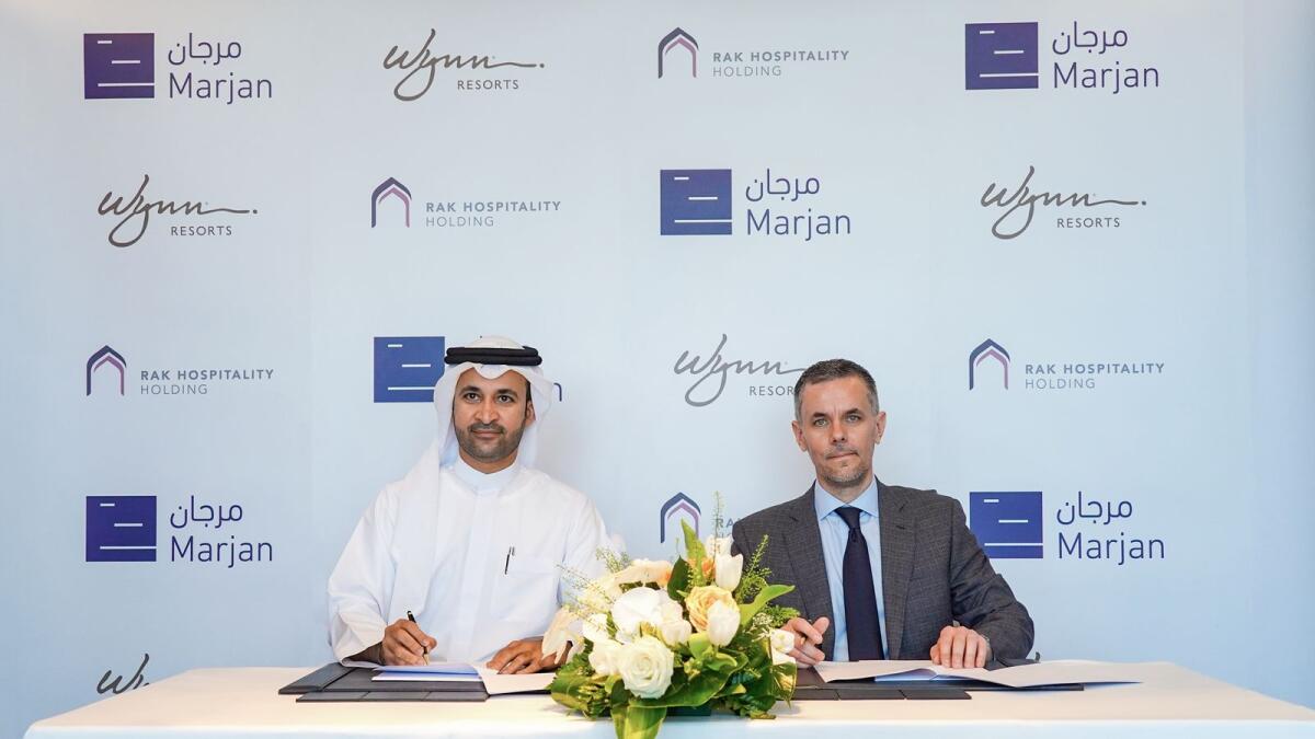 Abdulla AL Abdouli - CEO, Marjan and Craig Billings, CEO Wynn Resorts. Photo: Supplied