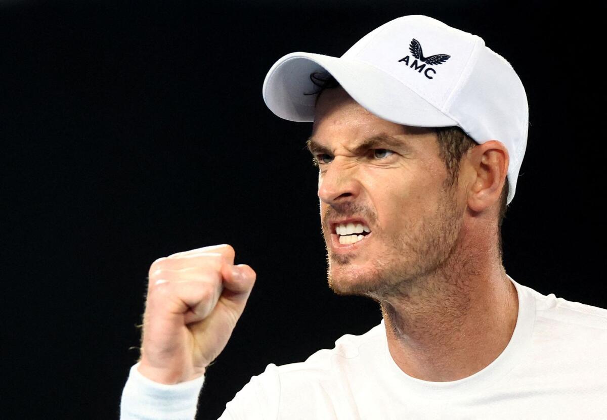 Andy Murray reacts during his first round match against Matteo Berrettini. —  Reuters