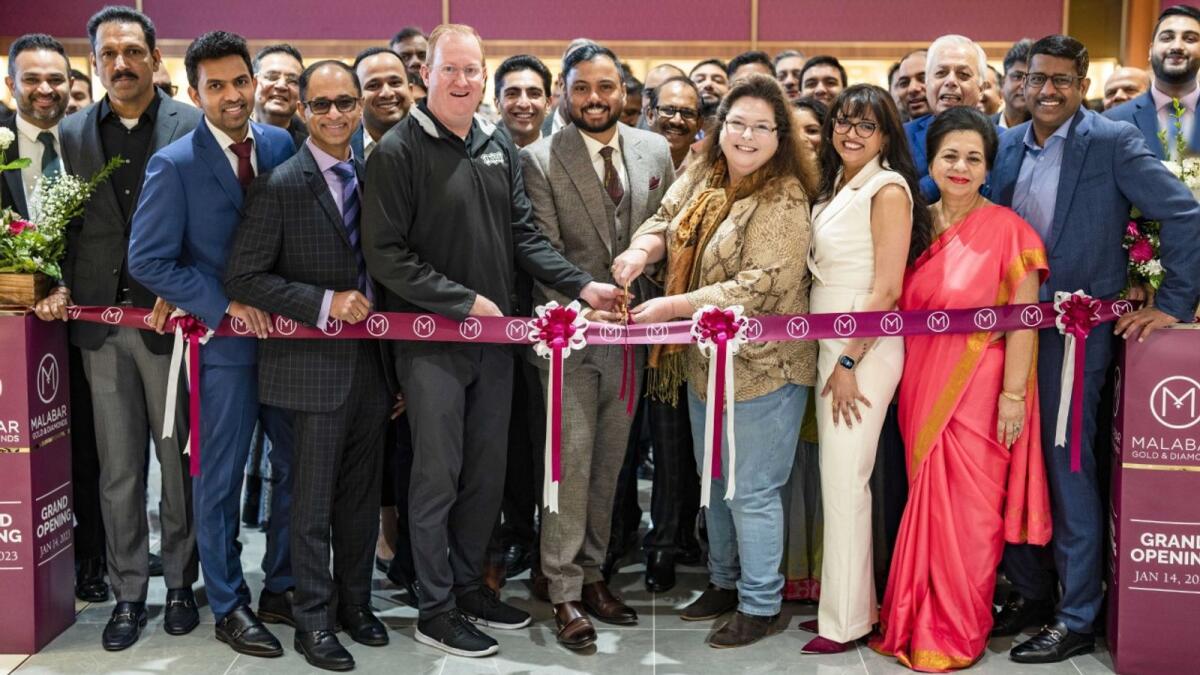 Susan Fletcher, Collin County Commissioner, and Jeff Cheney, Mayor of Frisco (Texas), jointly inaugurated the showroom in the presence of Shamlal Ahamed, managing director for International Operations at Malabar Gold &amp; Diamonds. — Supplied photo