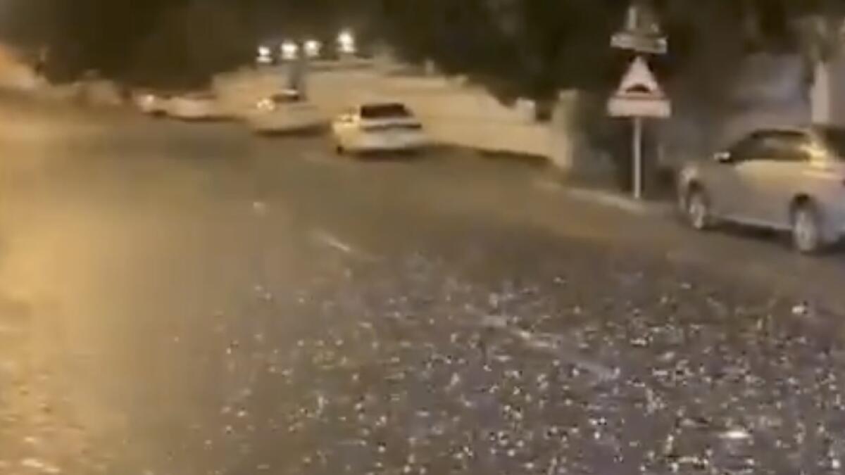 Video: Hail, heavy rain and thunderstorms hit UAE
