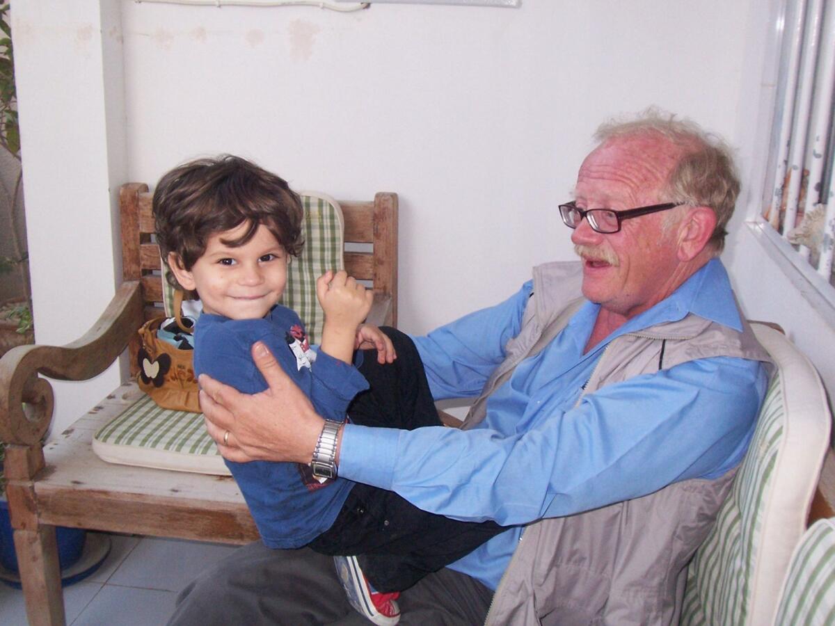 Peter Hellyer with Dr Ziolkowski’s son, Suhail