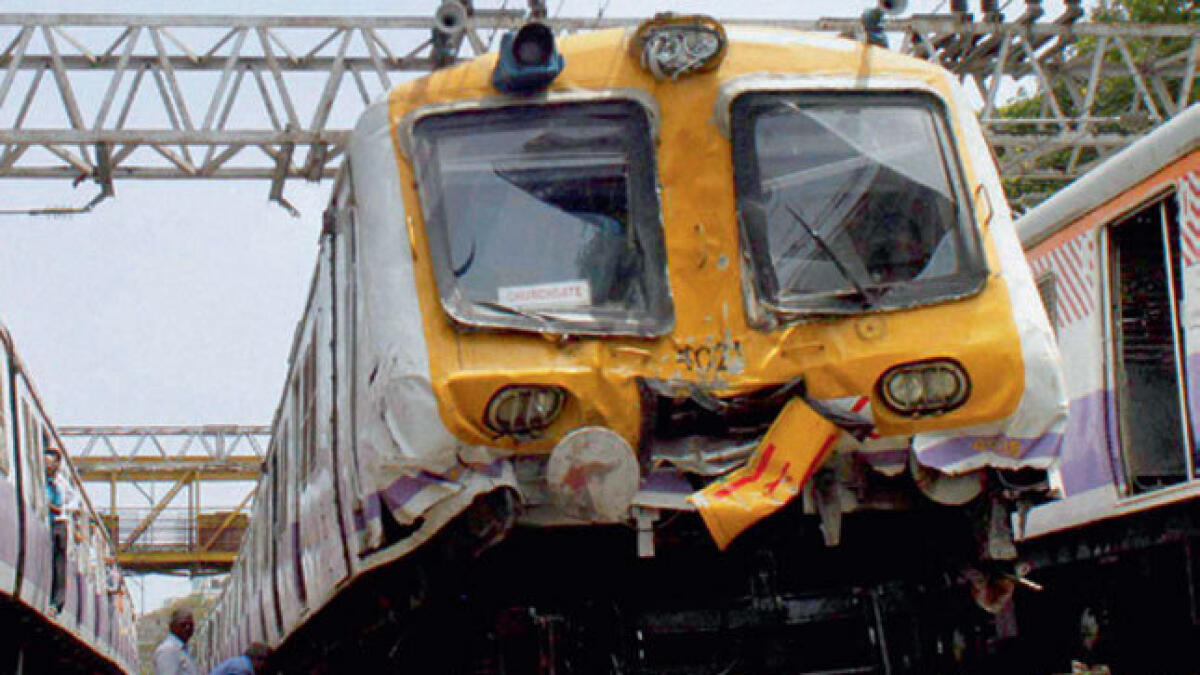 How suburban train hit Mumbai station