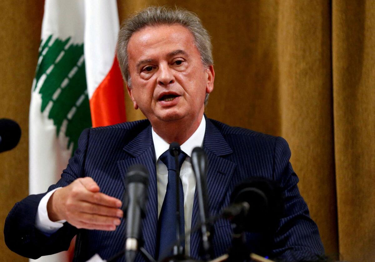 Lebanon's Central Bank Governor Riad Salameh speaks during a news conference at Central Bank in Beirut, Lebanon, on November 11, 2019. — Reuters file