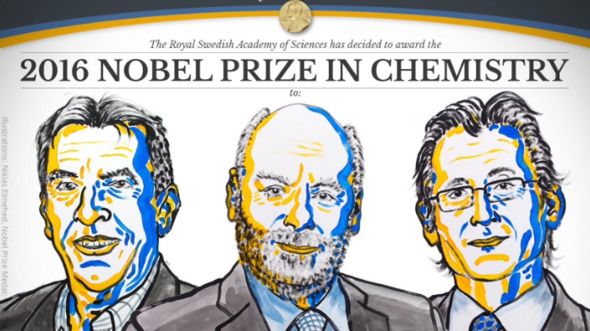 Trio win Nobel Chemistry Prize for tiny molecular machines