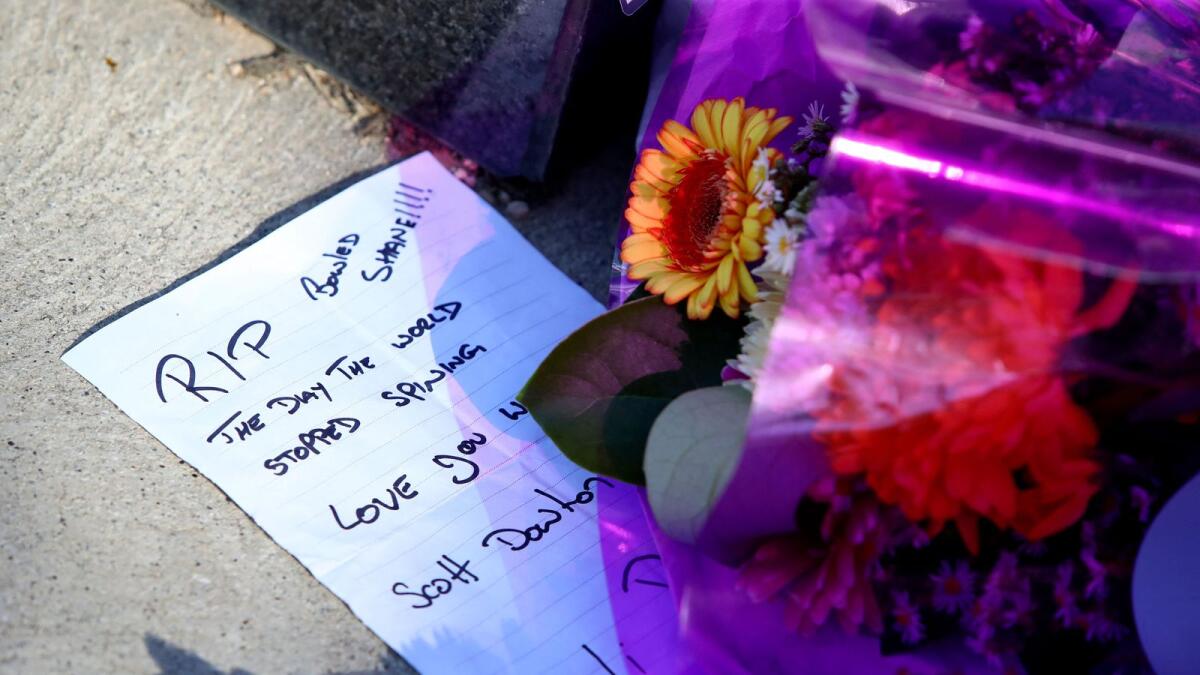 A handwritten message is seen at the base of the statue of late Australian cricket legend Shane Warne in Melbourne on Wednesday. — AFP