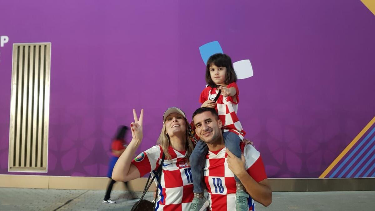 Croatian fans Ana, Hrvoje with their daughter Elena. KT photo by Rituraj Borkakoty