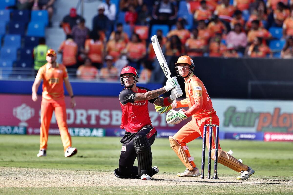 Alex Hales of Desert Vipers plays a shot during the match against the Gulf Giants. — Supplied photo