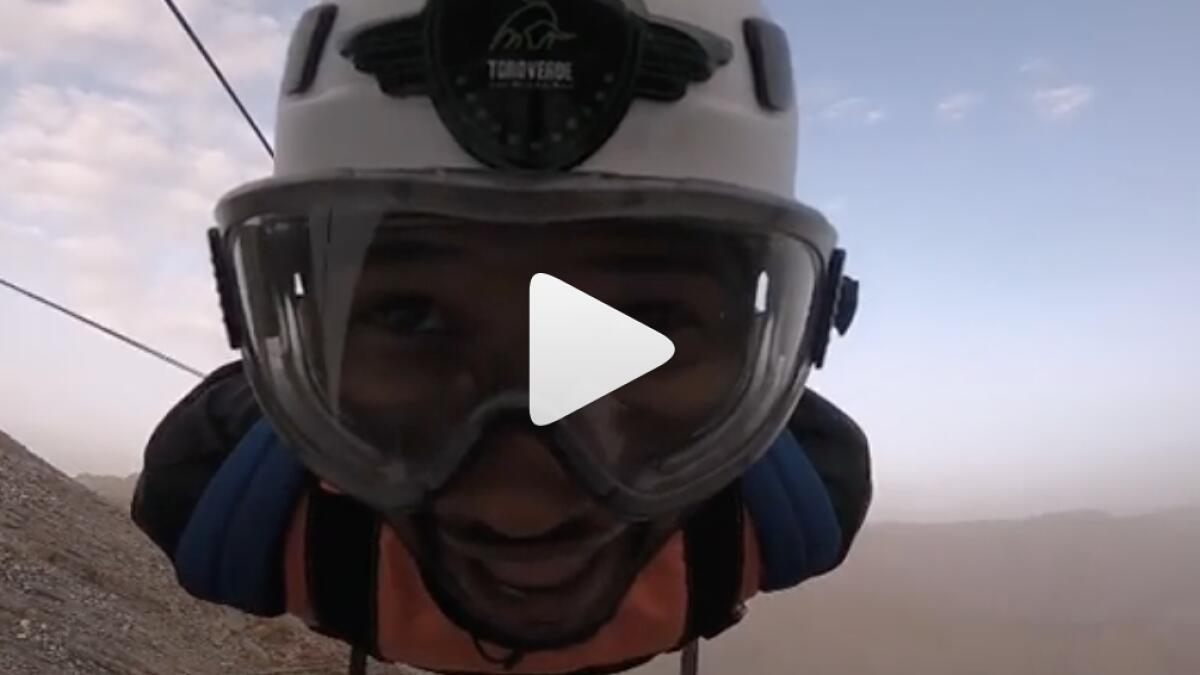 Video: Global superstar goes ziplining over UAEs highest mountain