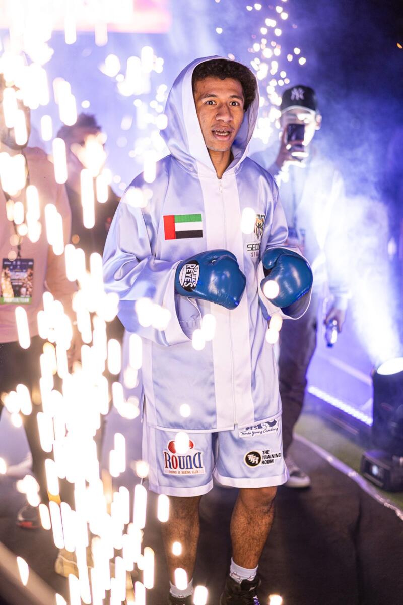 Fahad “Kid Emirati” Al Bloushi kept his winstreak going after a hard-fought eight-round decision over Venezuelan lightweight Andres Garcia . - Supplied photo