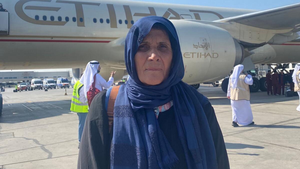 Sabah Elnemnem, a Palestinian grandmother from Gaza, in Abu Dhabi. — Photo by Ahmed Waqqas Alawlaqi