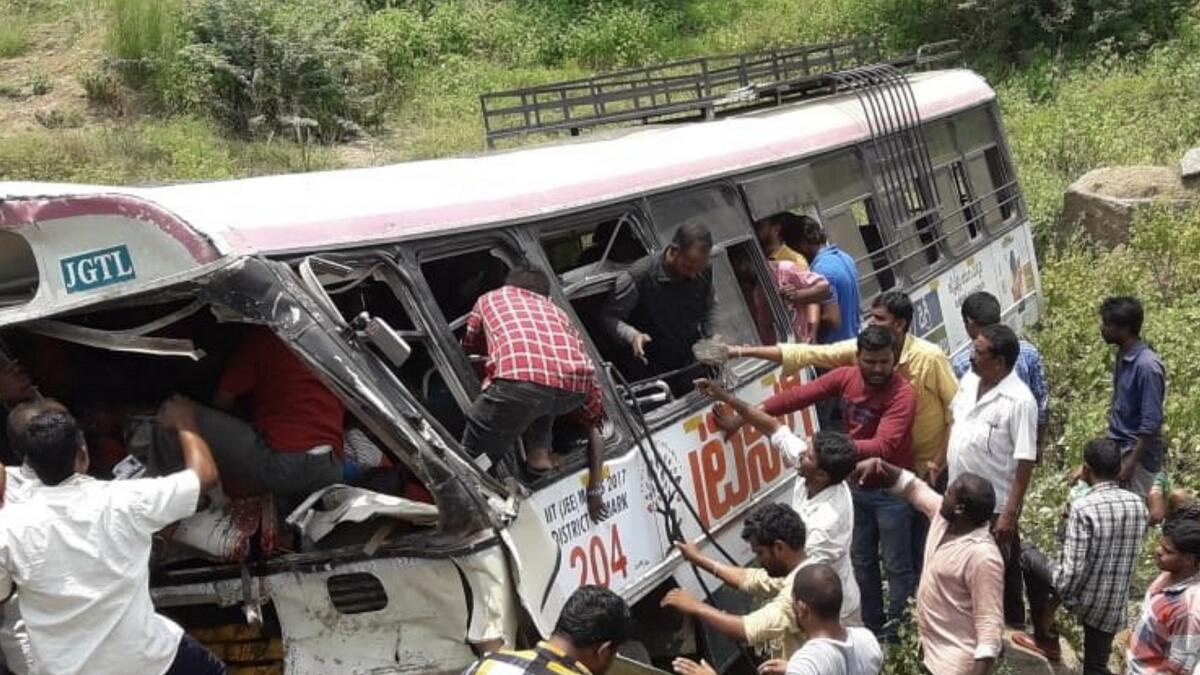 45 killed as bus falls into gorge in India