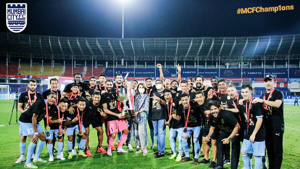 Mumbai City clinch their maiden Indian Super League title. — Twitter