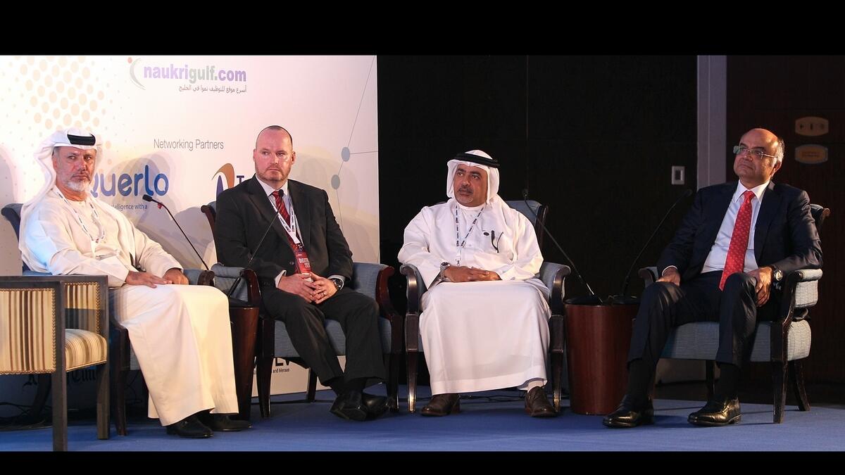 Ahmed Kajoor, Clinton, Ahmed and Sandeep Chouhan during a panel discussion at the Digitrans 2017, The Digital Transformation in Dubai on Wednesday.