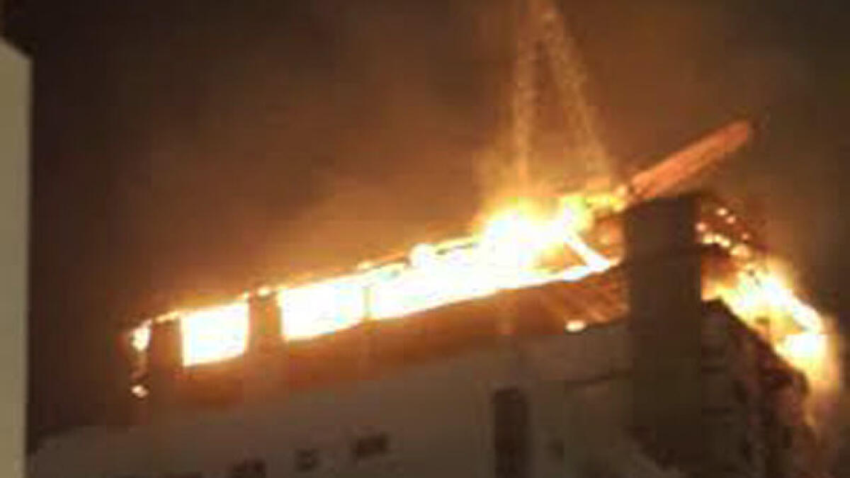 Huge fire erupts in under construction Sharjah building