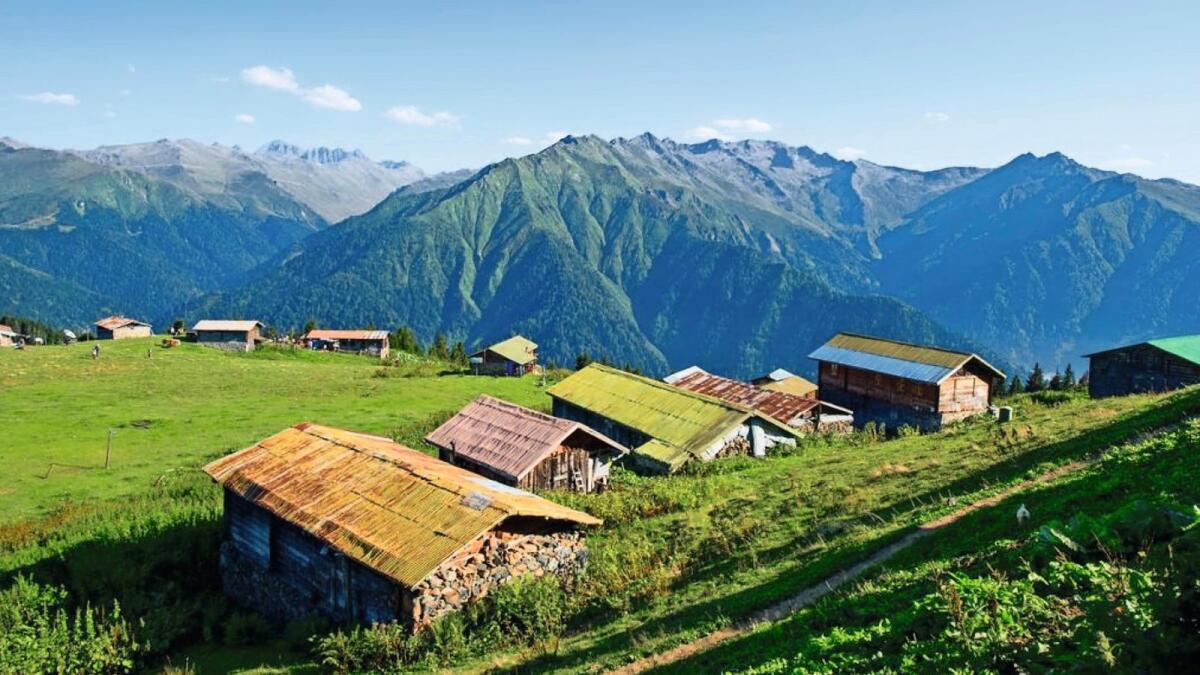 Village houses in Ayder Plateau at an altitude of 1350m