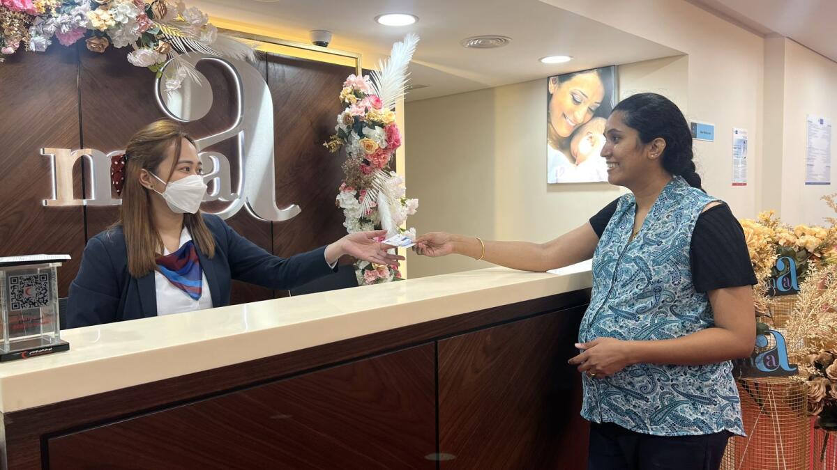 A pregnant woman at the newly launched clinic at LLH Hospital in Abu Dhabi.