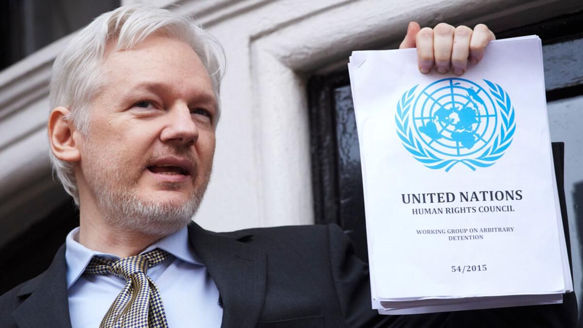 WikiLeaks founder Julian Assange addresses the media in this file photo. – AFP