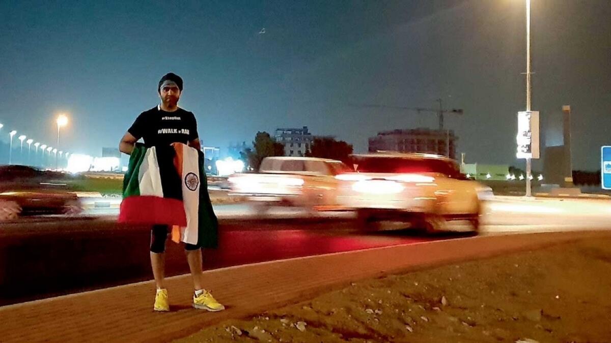 Sabeel Ismail is gearing up for another walk from Fujairah to Dubai in November. — Supplied photo