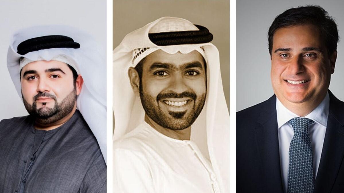 (L-R) Abdulla Ziad Galadari, Mohammed Al Dahbashi and Ghassan El Daye