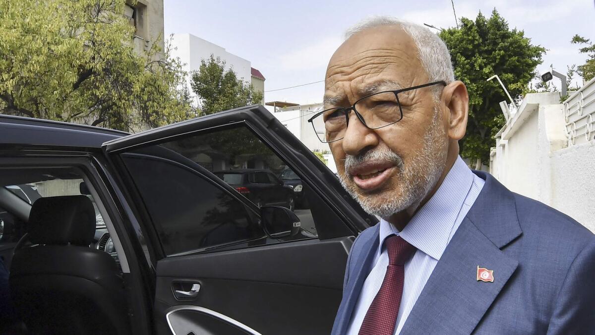 Rached Ghannouchi was the speaker of the elected parliament, which was shut down in 2021 by President Kais Saied when he seized all powers. — AFP file