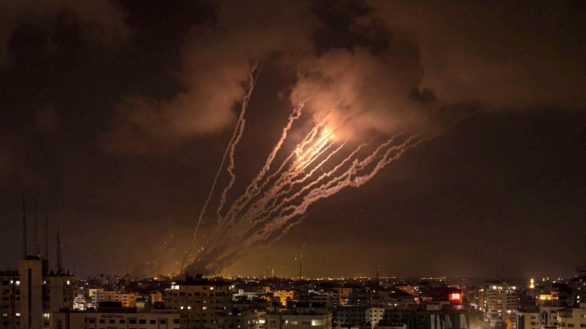 Rockets fired from Gaza towards Israel. — AP