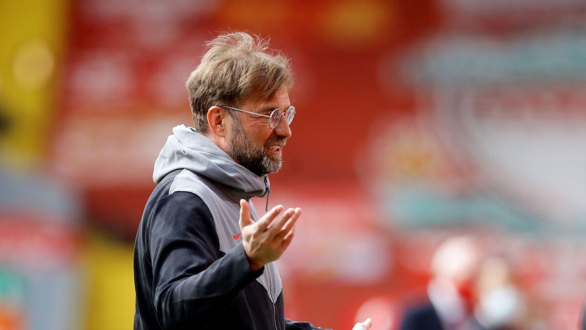 Liverpool's manager Juergen Klopp during the match against Newcastle United. — Reuters