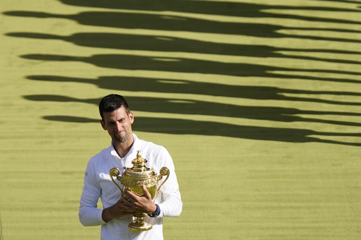 Novak Djokovic has been champion for the last four years at Wimbeldon. - AP