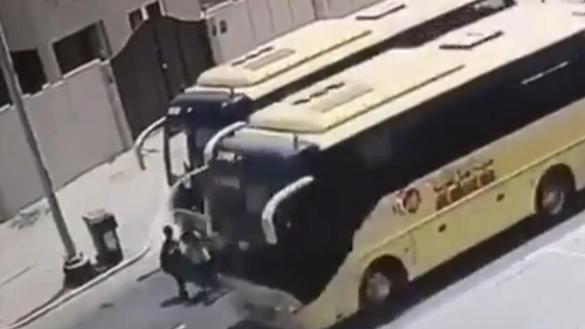 Reckless UAE school bus driver loses licence for nearly running over child