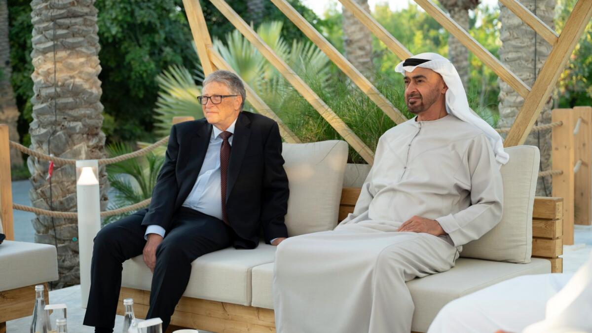 Sheikh Mohamed bin Zayed Al Nahyan with Bill Gates.