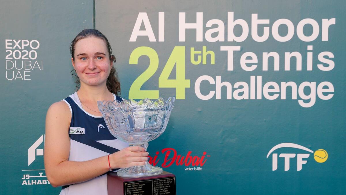Daria Snigur poses with the trophy after winning the final. (Supplied photo)