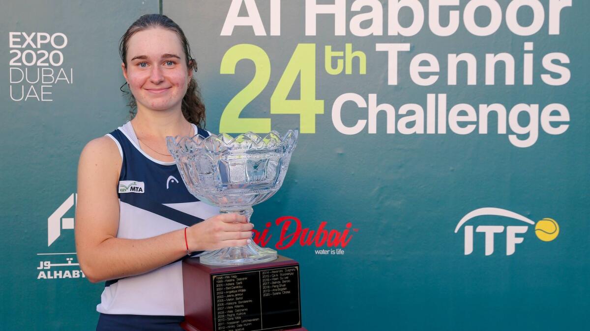 Daria Snigur poses with the trophy after winning the final. (Supplied photo)