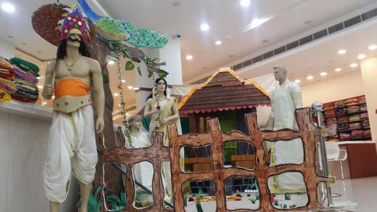 Onam decorations at Kalyan Silk. Supplied photo