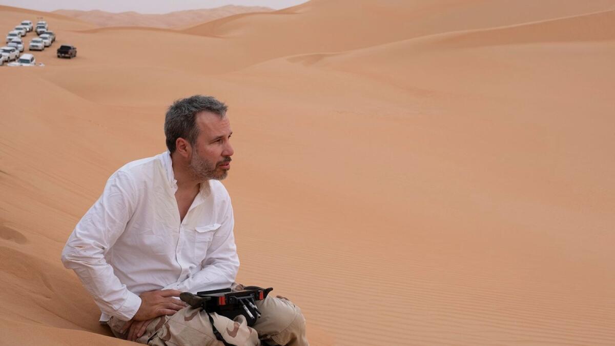 Director Denis Villeneuve on the set of 'Dune'.