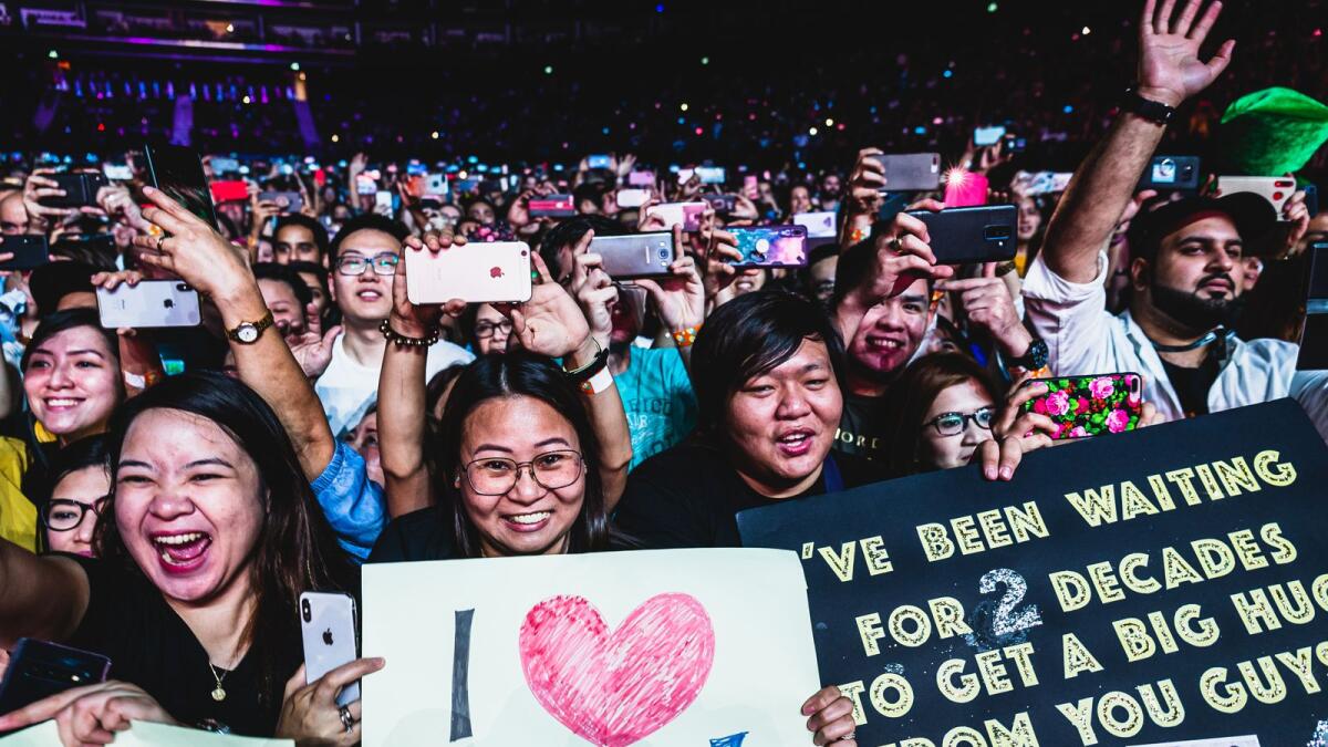 Fans at Westlife's 2019 concert in Dubai