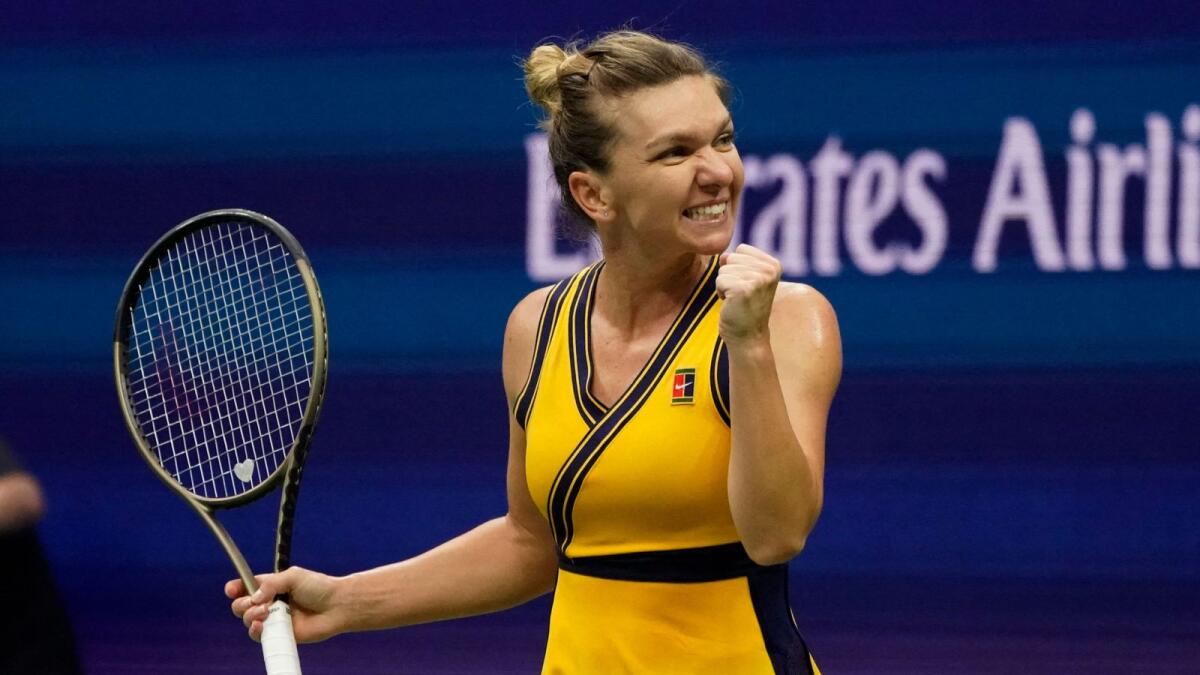 Simona Halep celebrates her win over Kristina Kucova. (AFP)