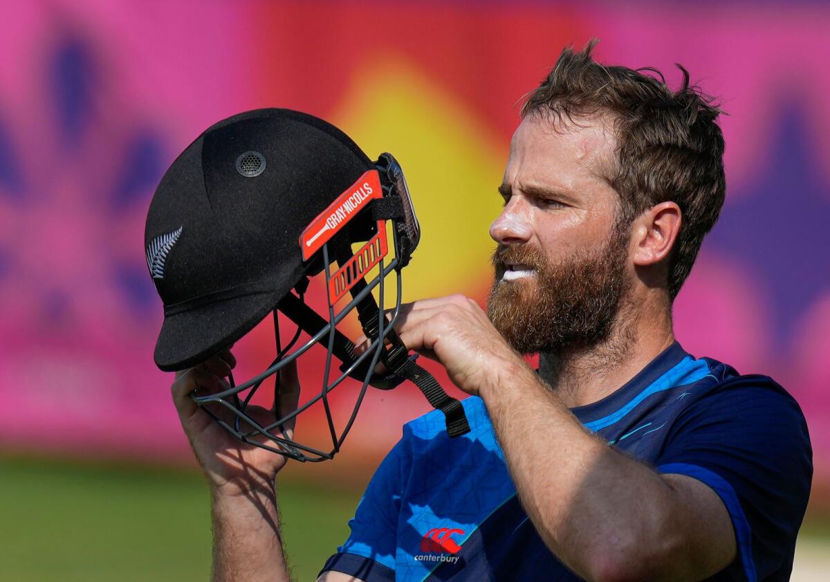 New Zealand captain Kane Williamson during the practice session in Chennai on Thursday. — PTI