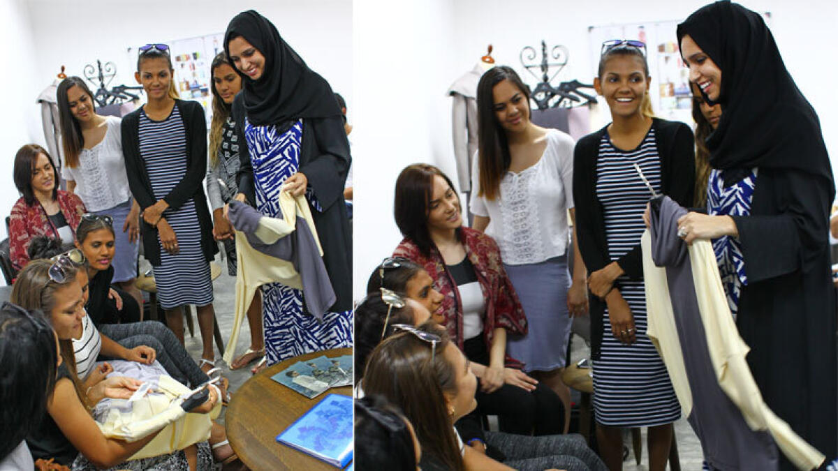 Australian Aboriginal girls visit Emirati designers workshop
