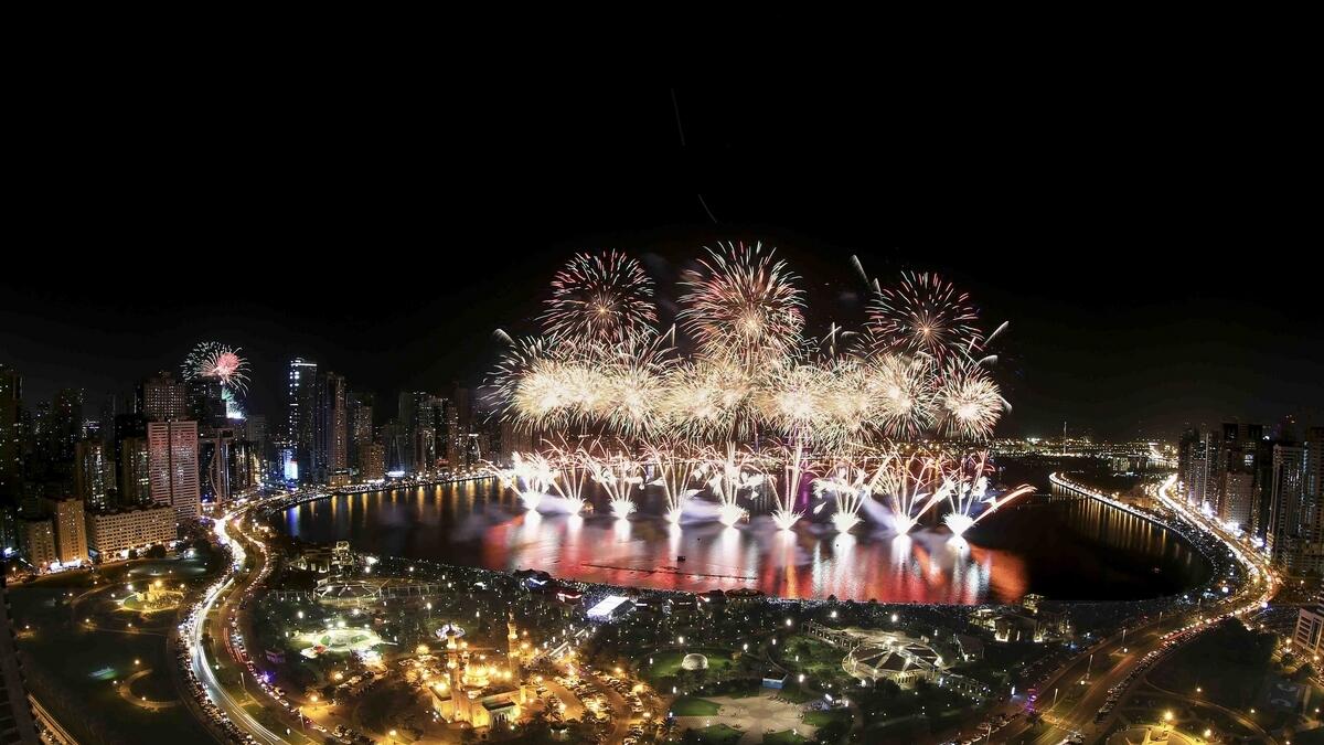 Fireworks display at Al Majaz Waterfront to illuminate Sharjah Skies.- KT file photo