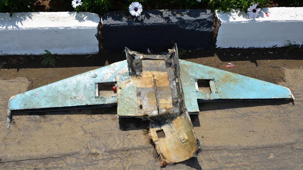 An unmanned aerial vehicle (UAV or drone) that was used in an attack on Saudi Arabia. Photo: AFP