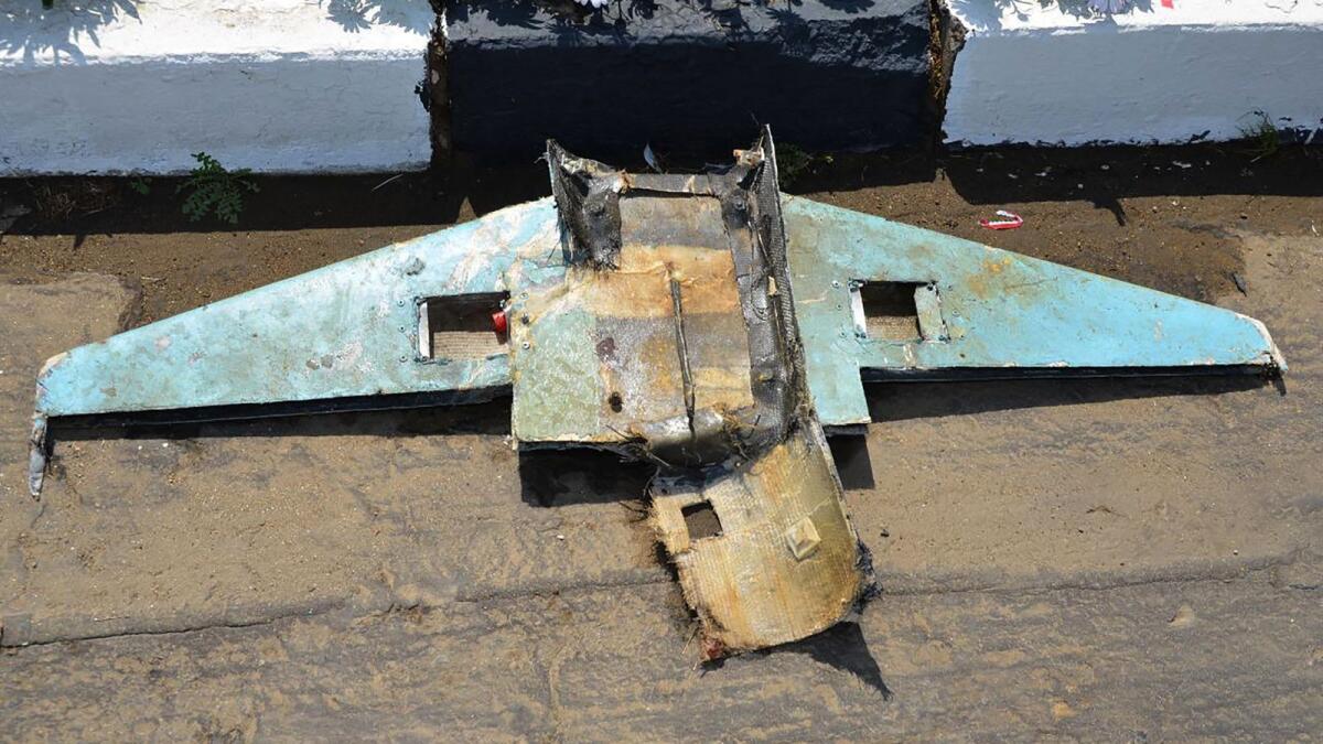 An unmanned aerial vehicle (UAV or drone) that was used in an attack on Saudi Arabia. Photo: AFP