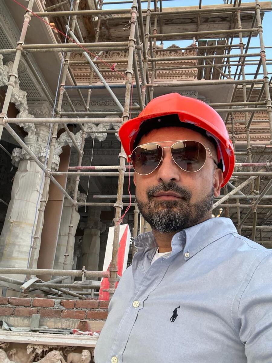 Vishal at the construction site