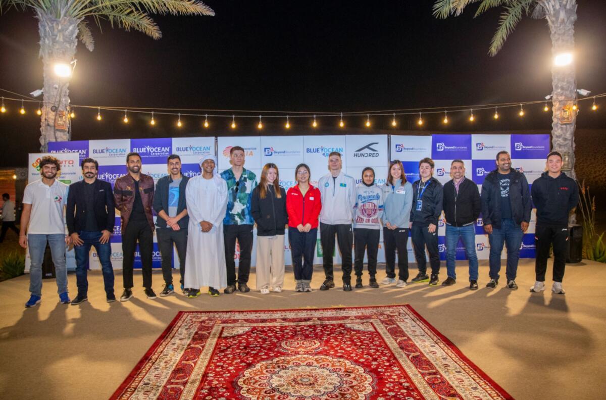 Badminton stars with officials at the special event. -- Supplied photo