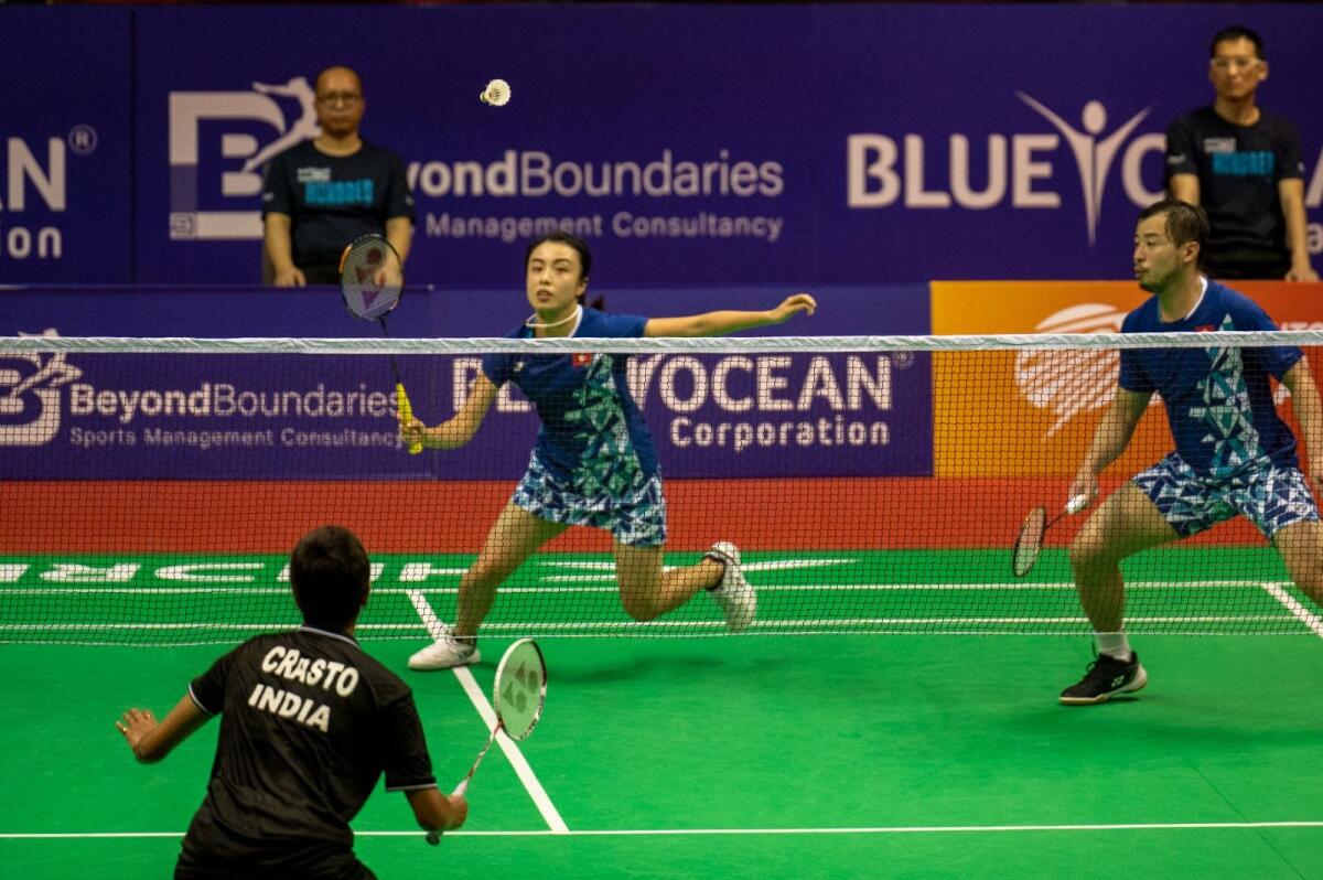 India's Tanisha Crasto and Ishaan Bhatnagar (not in picture) lost the mixed doubles match to Chun Hei Lee and Tsz Yau  of Hong Kong China. — Photo by Shihab