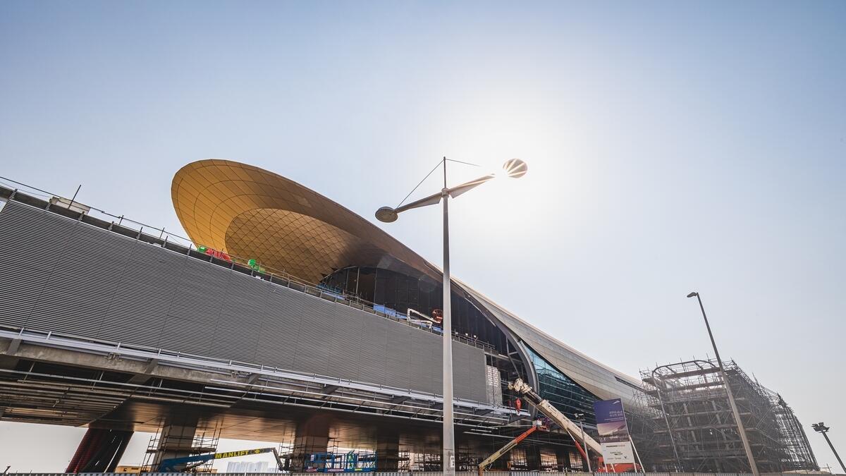 Metro stations taking shape at the Expo 2020 route in Dubai.-Photo by Neeraj Murali