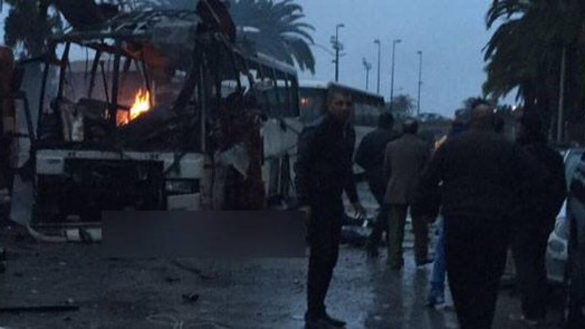 12 killed in Tunisia presidential guard bus bomb attack