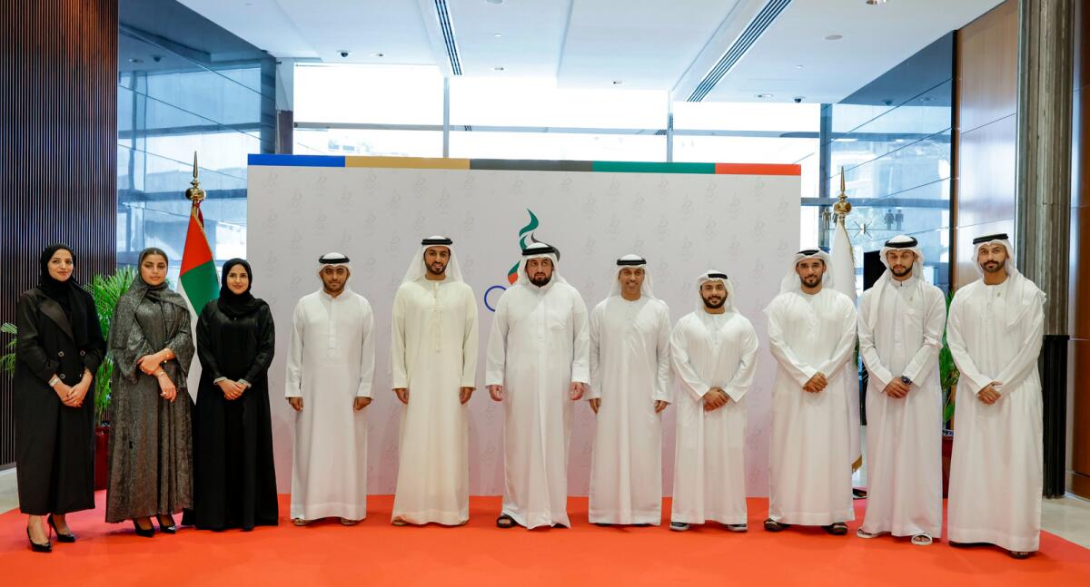 Sheikh Ahmed bin Mohammed bin Rashid Al Maktoum at the Extraordinary General Assembly meeting of the UAE National Olympic Committee. — Dubai Media Office Twitter