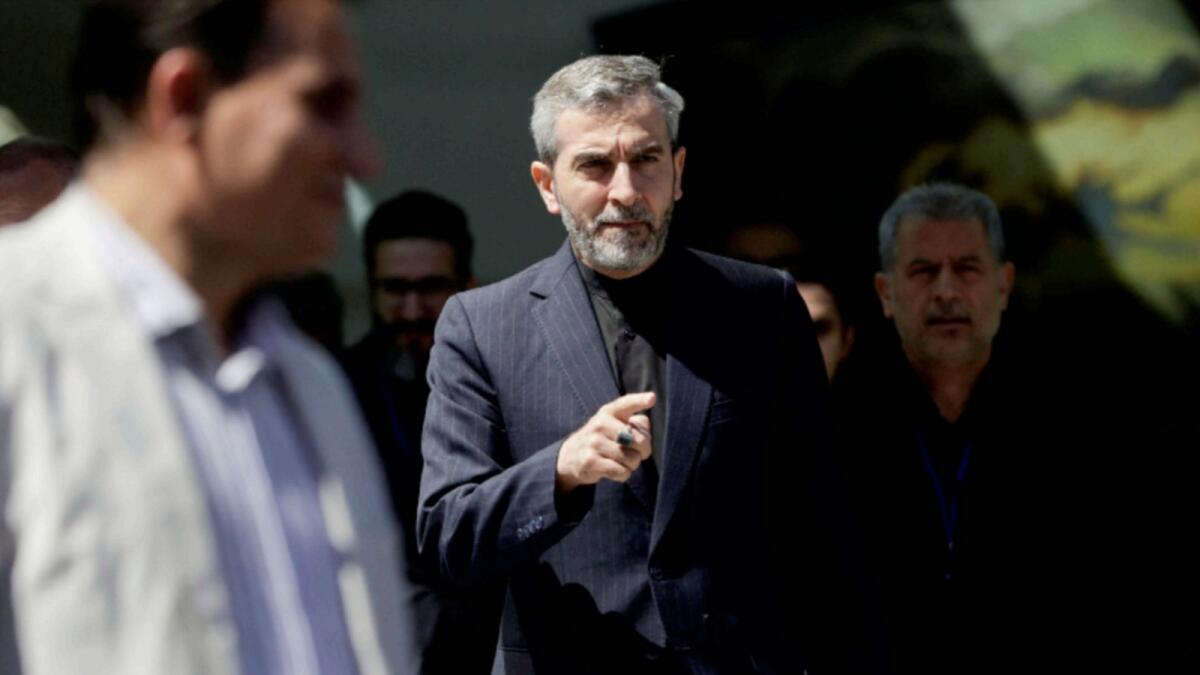Iran's chief nuclear negotiator Ali Bagheri Kani leaves the Palais Coburg, the venue where closed-door nuclear talks take place in Vienna. — Reuters
